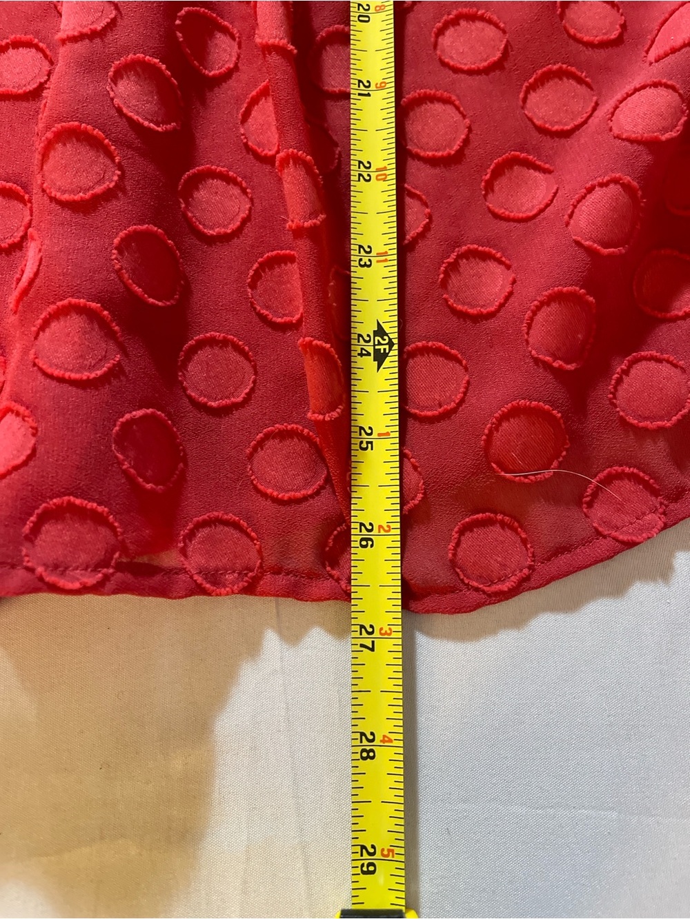 Soft Surroundings Red Swiss Dot Boho Blouse Tassel Tie Flowy Peasant Top Womens - Picture 12 of 14